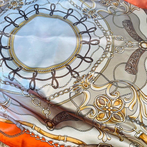 Collection of Five Preloved Branded or Fashion Silk-like Polyester Scarfs (GUC) - Picture 13 of 17